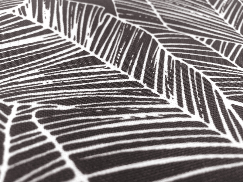 Charcoal Leaves Polyester Outdoor Print2