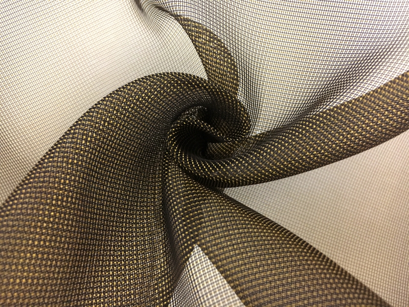 Italian Nylon Blend Mesh in Gold Black1