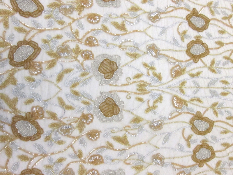 Hand Beaded Illusion with Sequins0