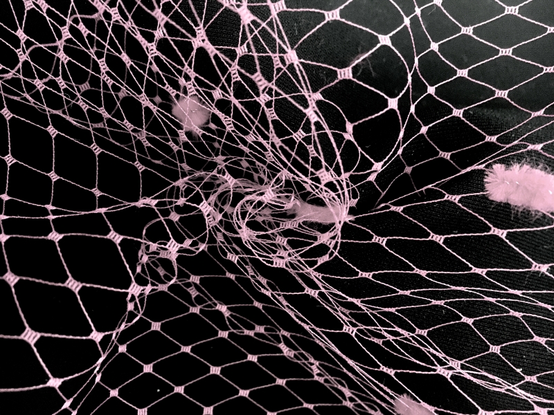 Birdcage Net with Poufs in Baby Pink0