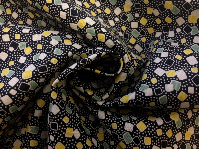 Cotton Broadcloth Squares and Dots Print1