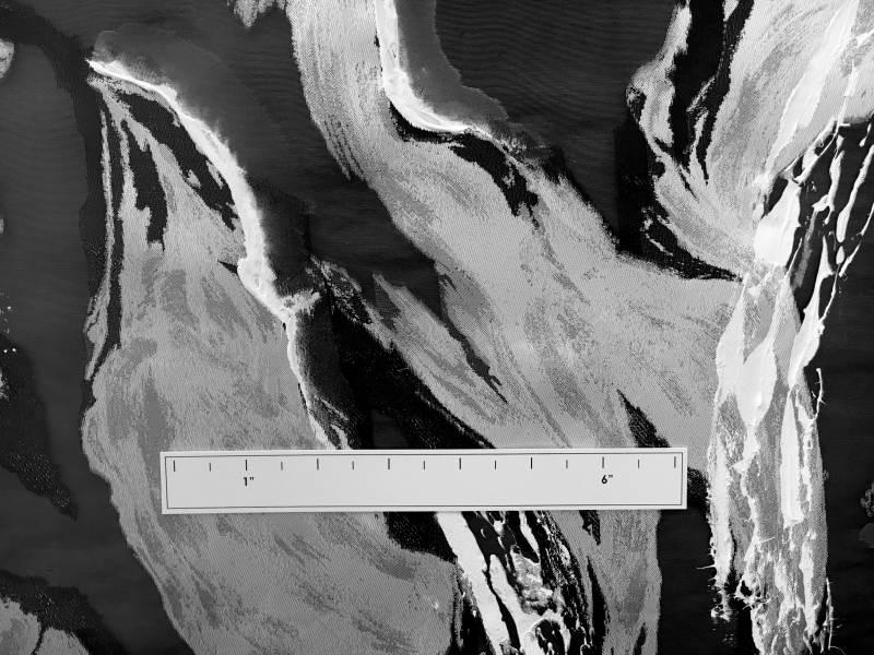 Handpainted Silk Blend Organza with Abstract Waves1