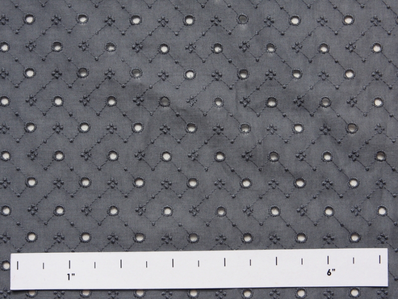 Cotton Eyelet in Grey0
