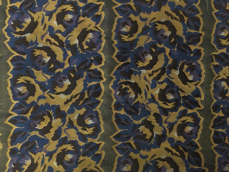 Polyester and Acetate Metallic Jacquard with Floral Motifs0