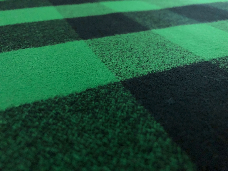 Cotton Mammoth Flannel Check in Green2