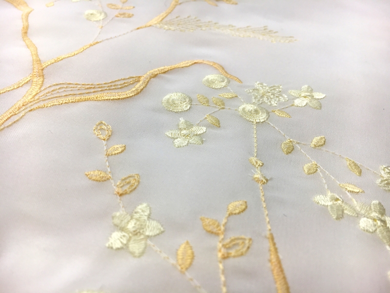 Silk Satin Organza with Degradé Embroidery0