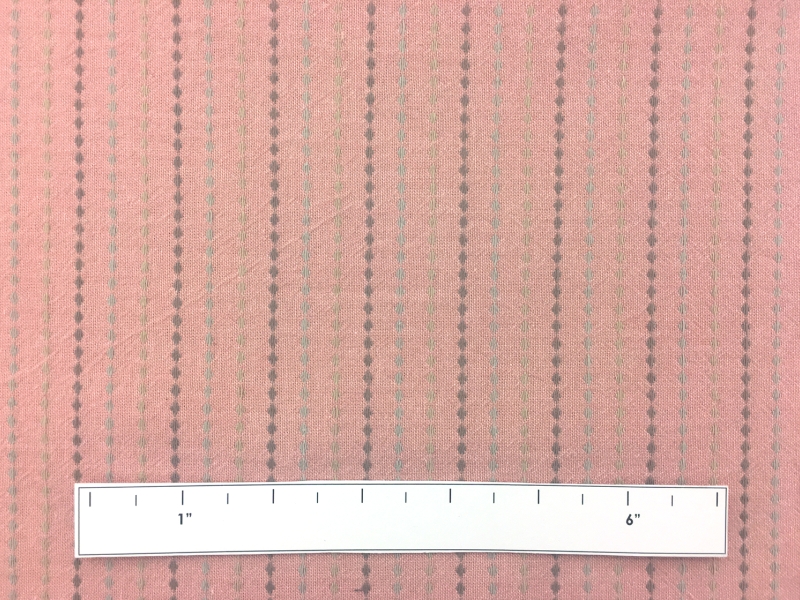 Japanese Cotton Woven Stripe Novelty in Salmon Pink1