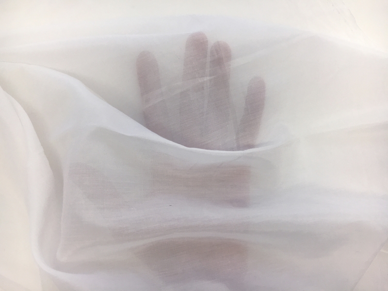 Silk Cotton Voile in White1