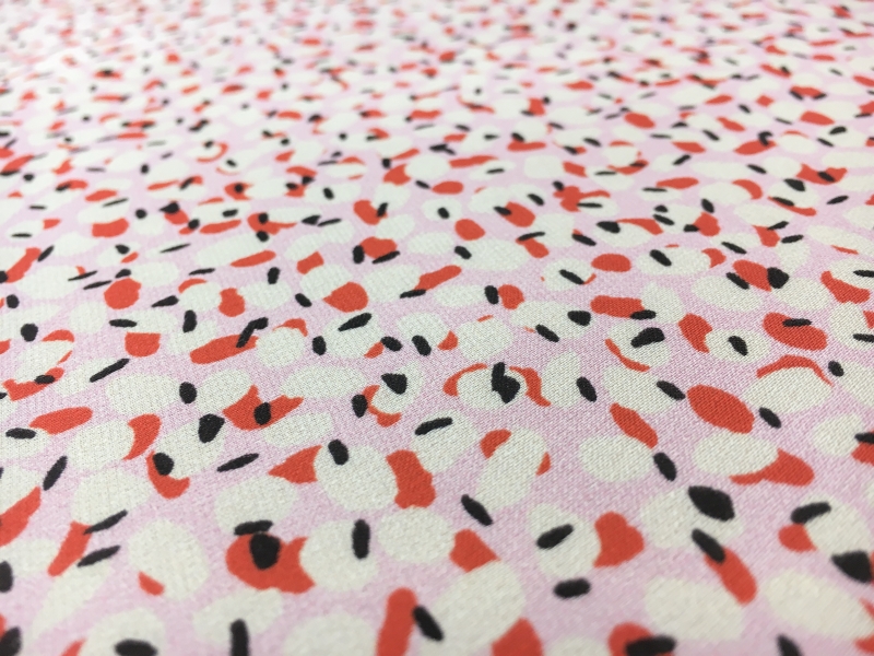 Printed Silk Satin Georgette with Irregular Dots2