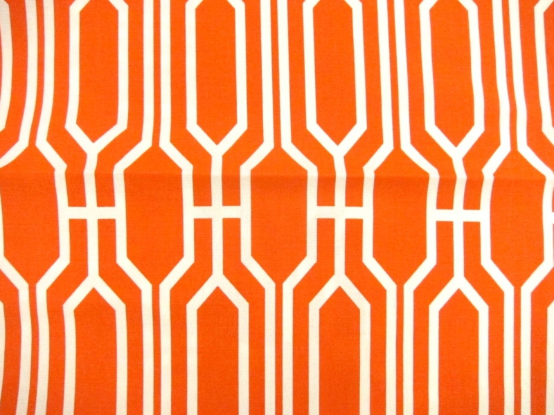 Cotton Canvas Geometric Repeat Print0