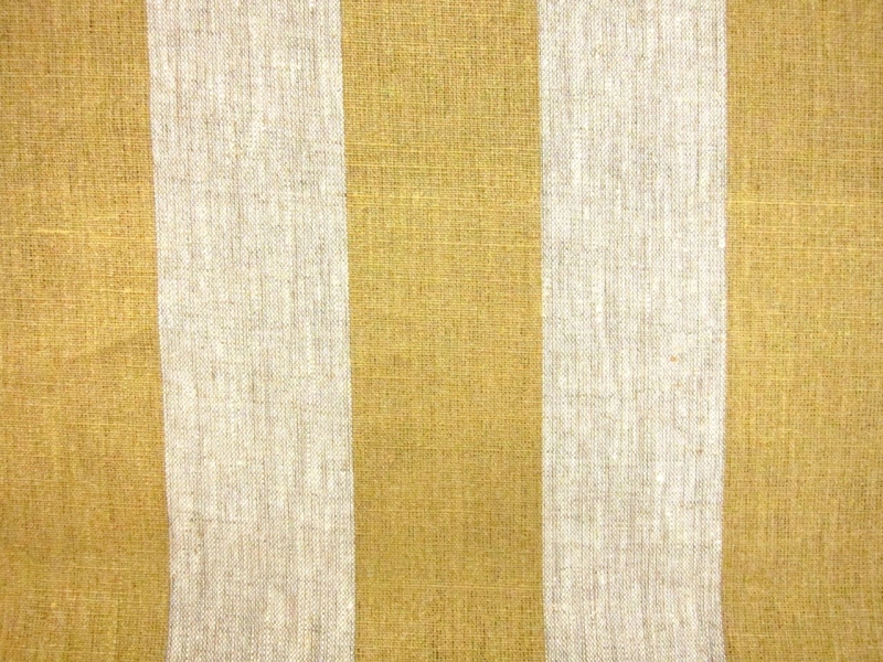 Linen Upholstery Metallic 3" Stripe Print in Gold0