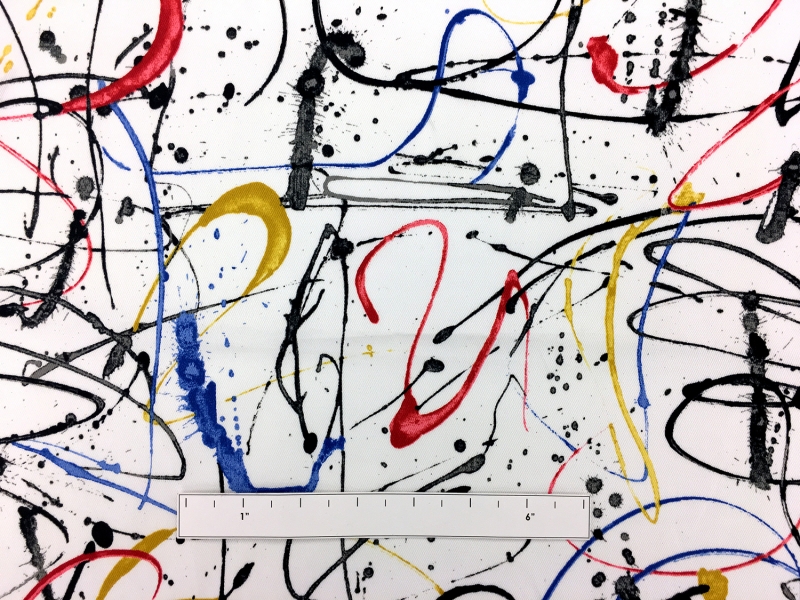 Cotton Twill With Paint Strokes Print 1