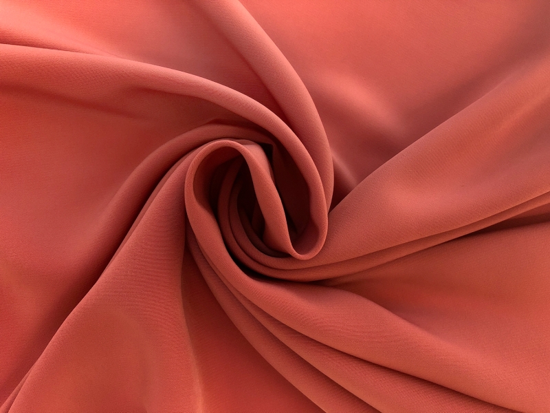 Polyester Powder Crepe De Chine in Terracotta 1