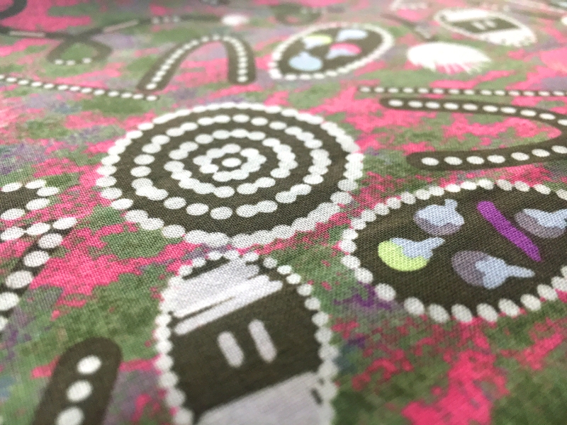 Australian Cotton Print With Aboriginal Motif2