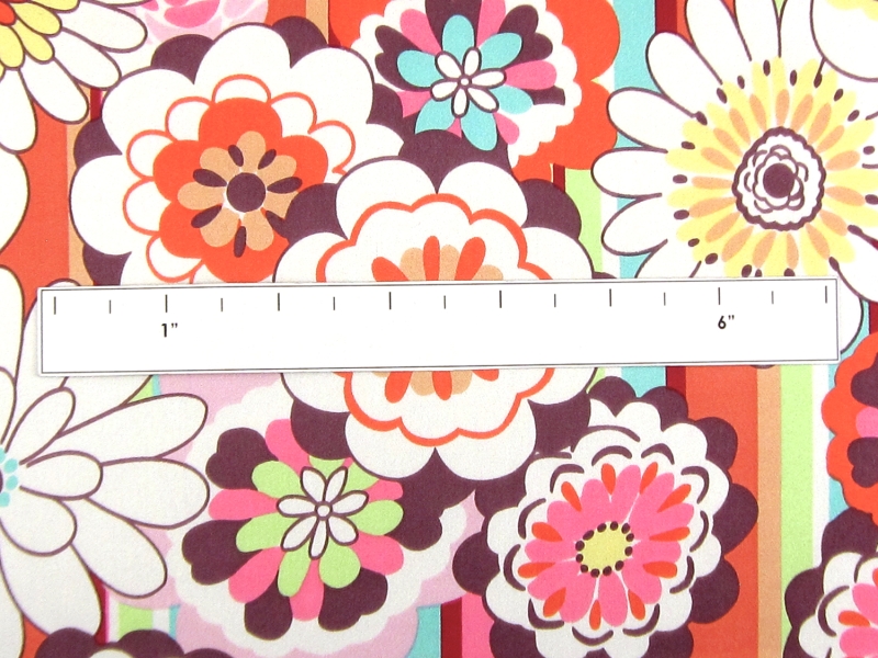 REDUCED Printed Silk Charmeuse with Mixed Stripes and Florals1