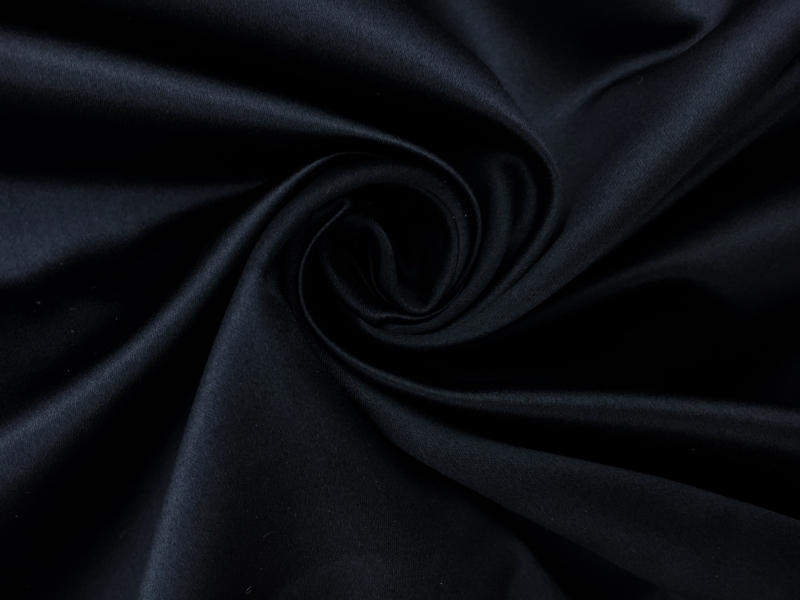 Italian Silk Duchesse Satin in Dark Navy0