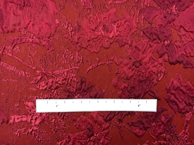 Polyester Twill with Metallic Abstract Floral Border2