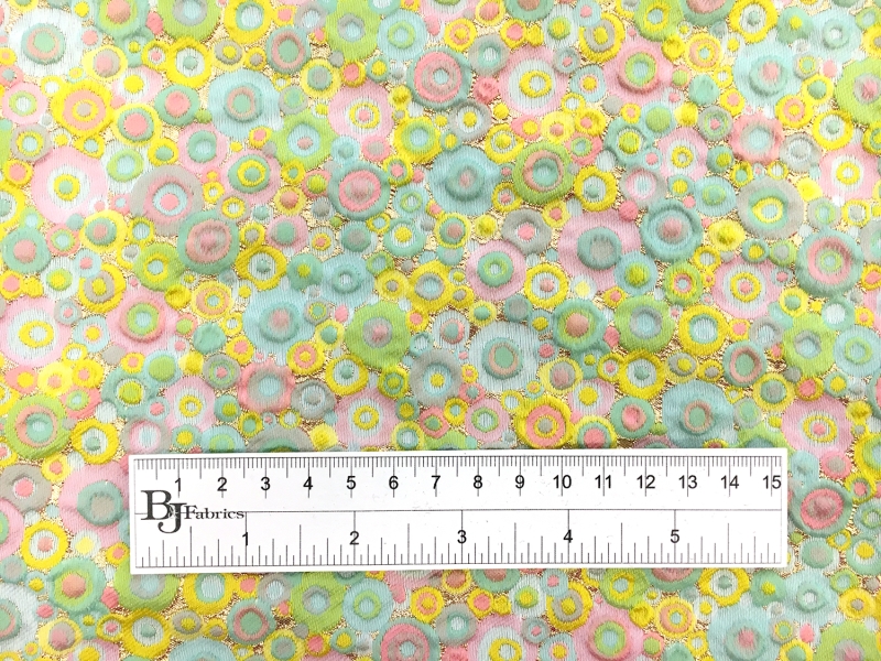 Vibrant Metallic Polyester Cloque with Dots1