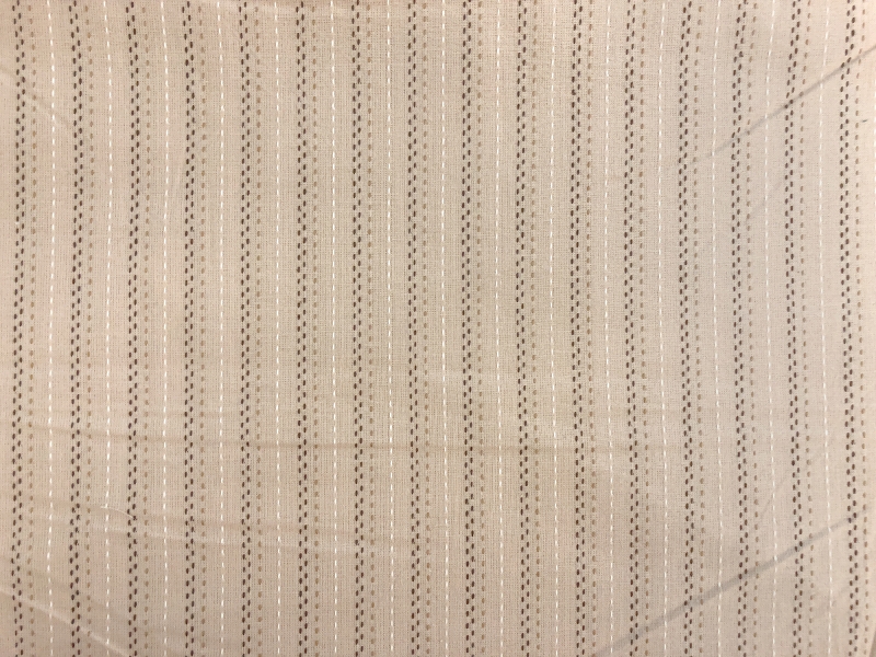 Beige Pinstripe Cotton Woven Novelty 0