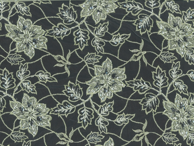 Metallic Gold Beaded and Embroidered Ivory Illusion1