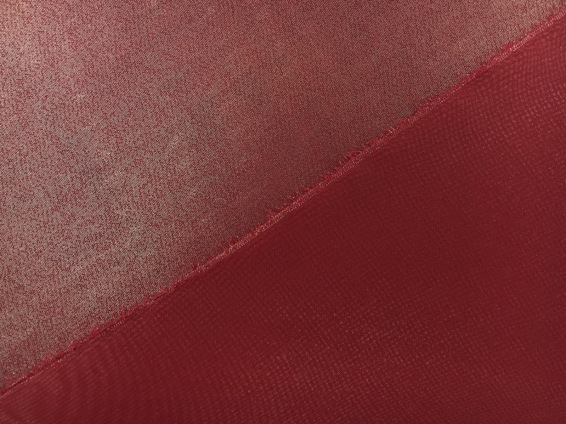 Microfiber Silver Metallic Chiffon in Carmine2