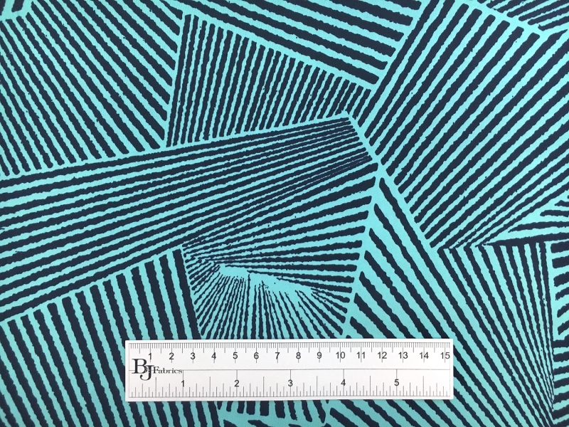 Poly Spandex Jersey Print in Navy and Aqua3