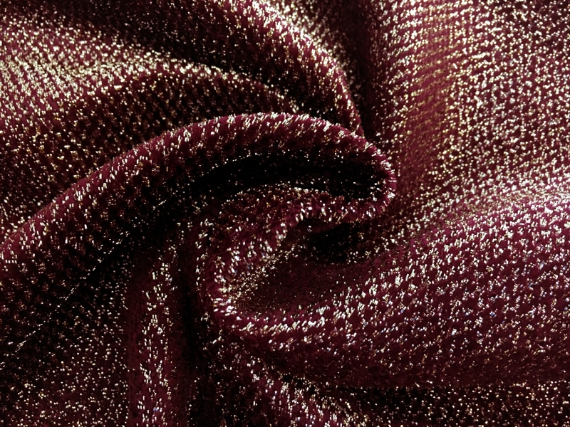 Silk Lurex Novelty Velvet in Chianti Gold1