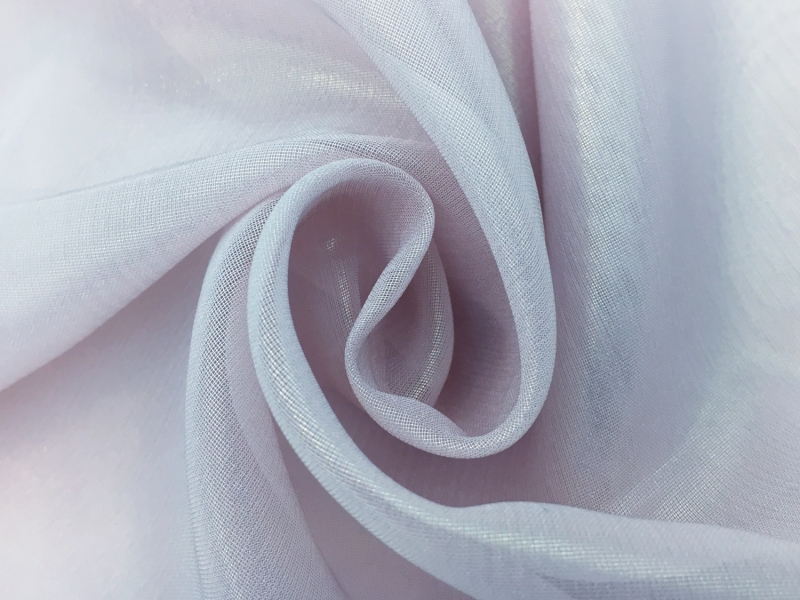 Microfiber Gold Metallic Chiffon in Light Lilac0