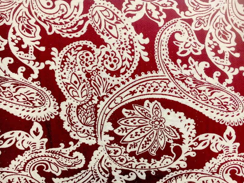 Extra Wide Doubleface Jacquard Large Paisley Pattern0