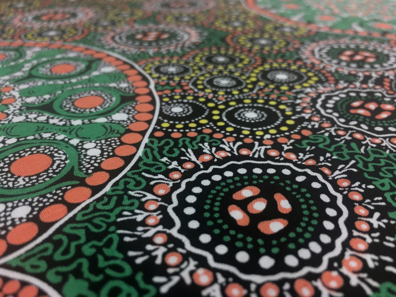 Australian Cotton Print With Aboriginal Motif 2