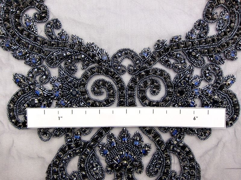 Cleo Beaded Crystal Bodice on Midnight Navy Tulle2