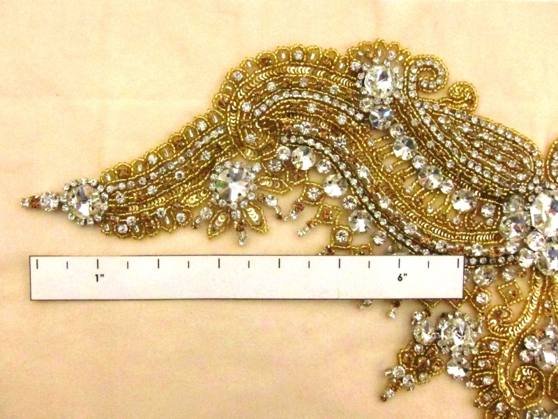 Emma Gold Crystal Embroidered Tulle Bodice1