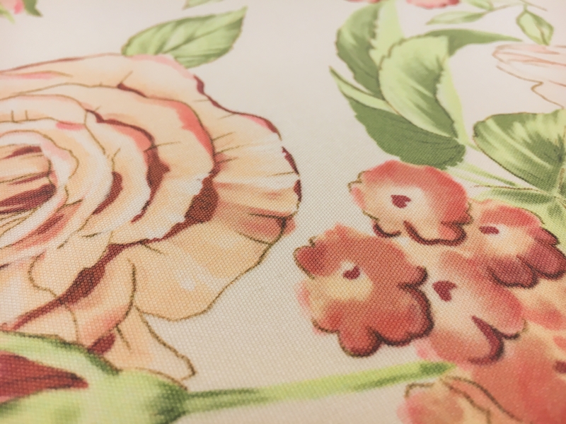 Printed Silk Canvas with Large Roses2