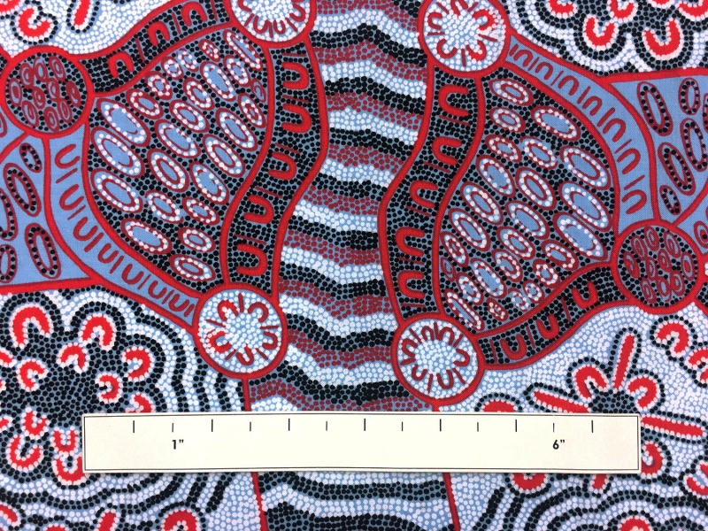 Australian Cotton Print With Aboriginal Motif 1