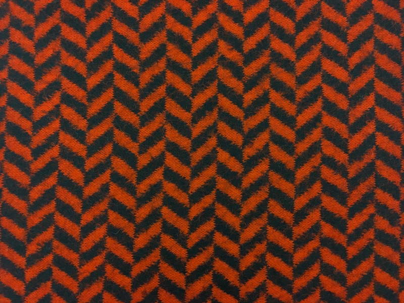 Italian Virgin Wool Felted Herringbone Knit0