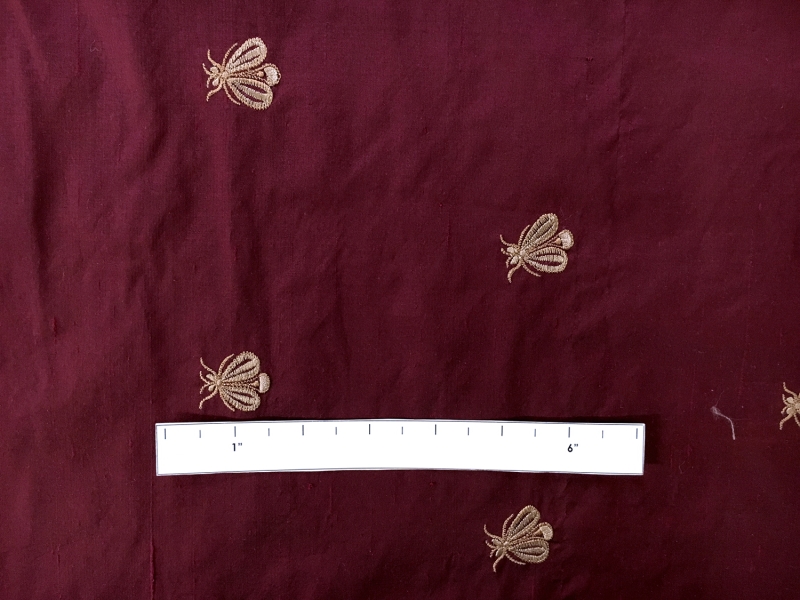 Iridescent Silk Shantung with Embroidered Moths1