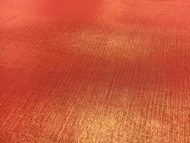 Microfiber Gold Metallic Chiffon in Scarlet2