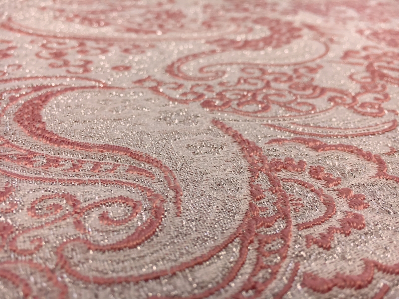 Polyester and Viscose Blend Metallic Paisley Brocade2