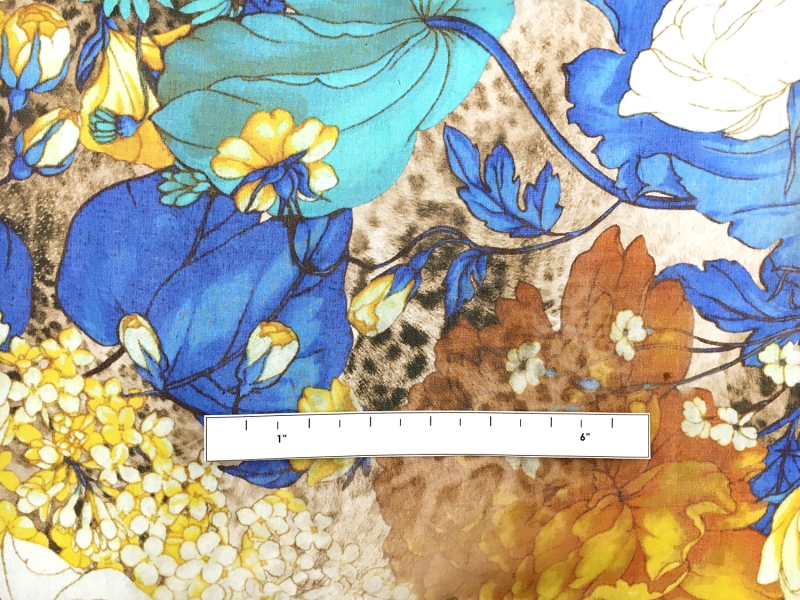 Printed Silk Chiffon with Leopard Print and Flowers1