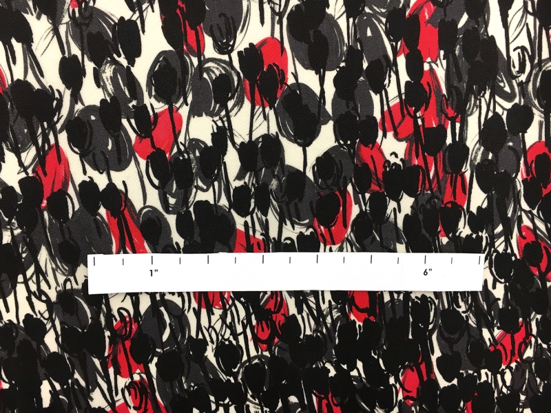 Printed Silk Gazar with Degradé Abstract Tulips1