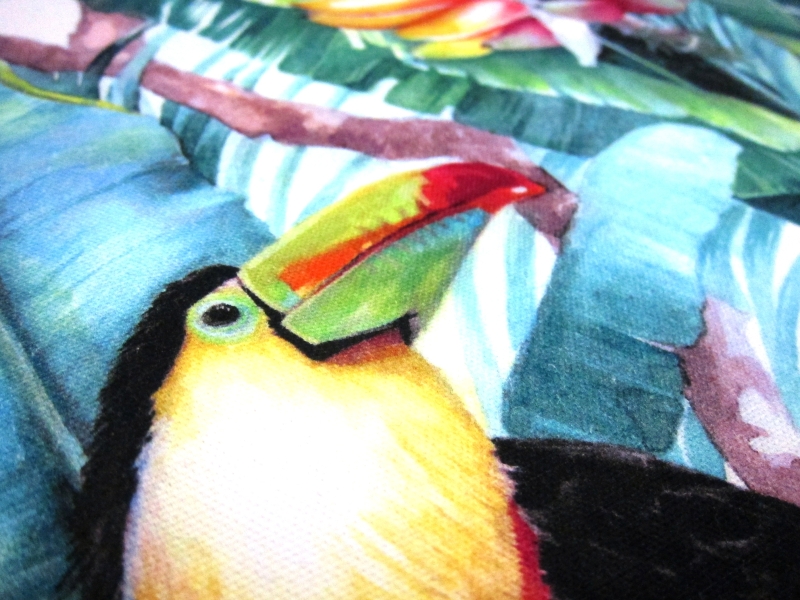 Cotton Canvas Rain Forest Toucans Print2