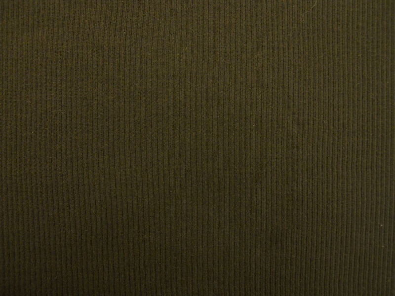 Virgin Wool Rib Knit in Dark Brown0