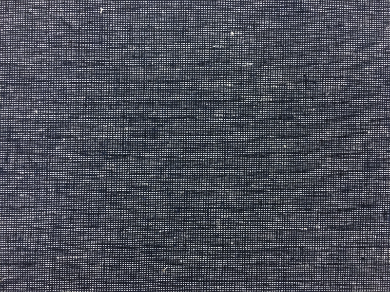 Homespun Two Toned Linen Cotton Blend in Navy 0