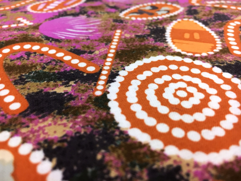 Australian Cotton Print With Aboriginal Motif 2