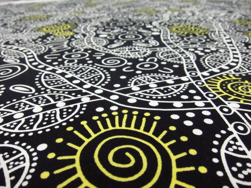 Australian Cotton Print With Aboriginal Motif2