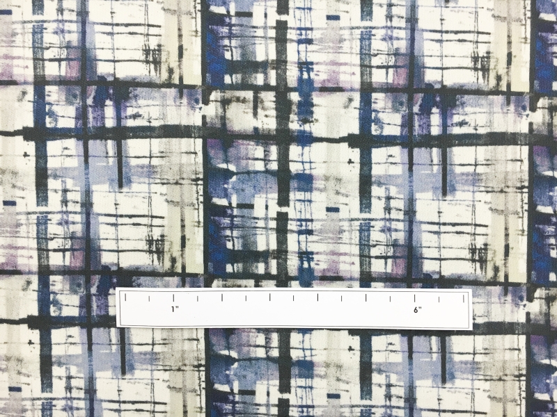 Printed Heavy Silk and Wool with a Loose Plaid Pattern1