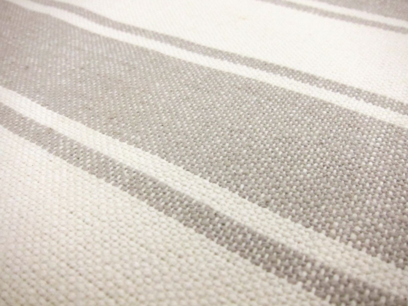 Cotton Upholstery 2.75" Stripe In Pewter and White1