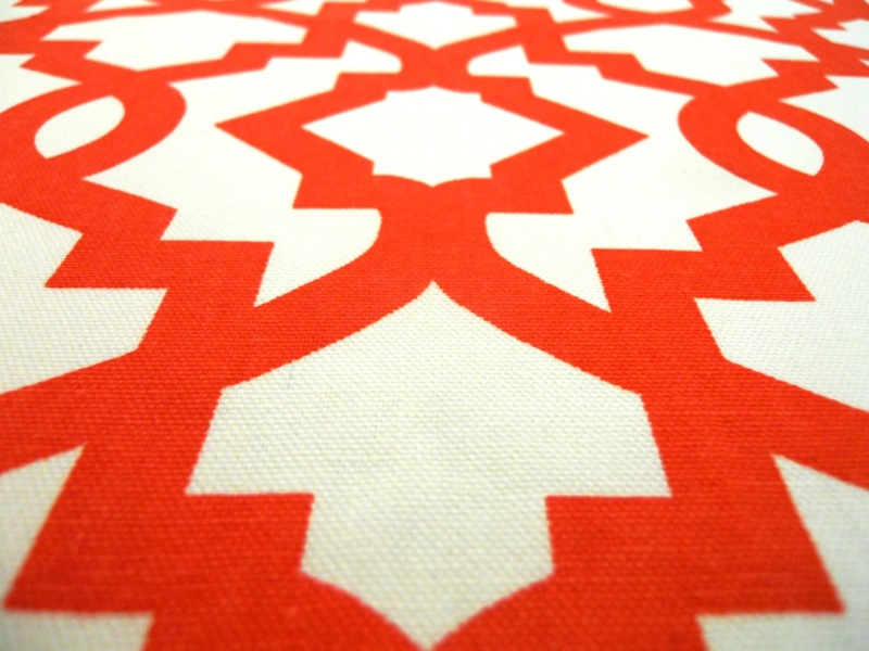 Orange Imperial Trellis Cotton Canvas Print2