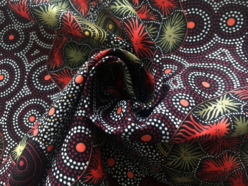 Australian Cotton Print With Aboriginal Motif1