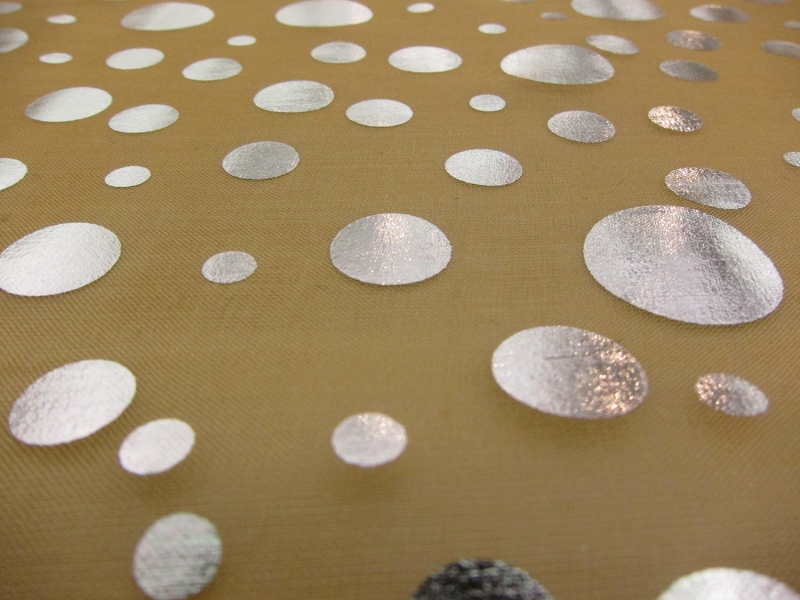 Metallic Dotted Silk Chiffon in Nude2